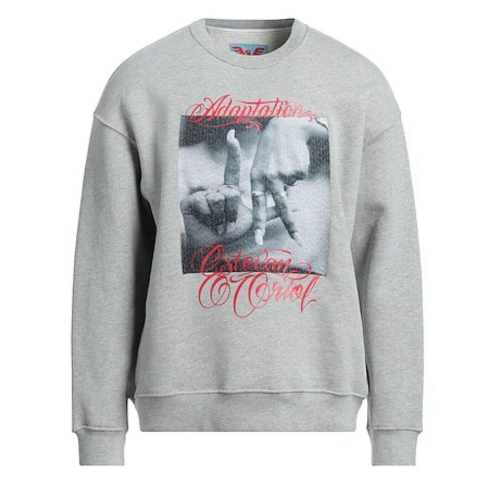 $600 Adaptation Los Angeles Men's Medium Hands Graphic Sweater‎ Gray #W12-5